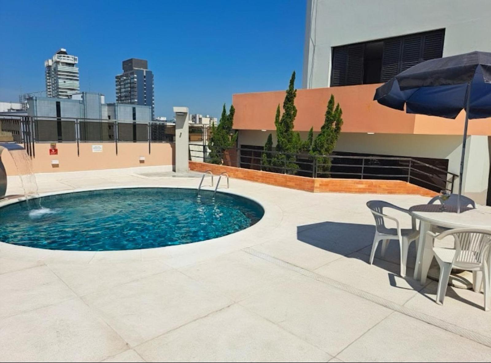 סנטוס Flat No Hotel Cosmopolitan Com Estacionamento Gratis E Piscina מראה חיצוני תמונה